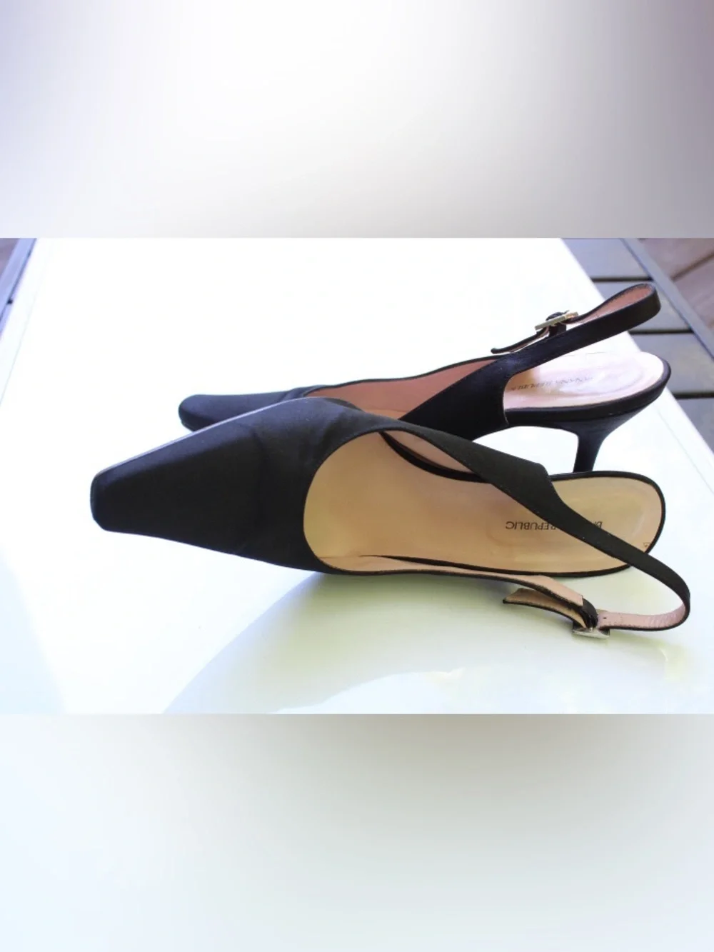 Banana Republic rhinestone sling back pumps Leather lining - Picture 9 of 11